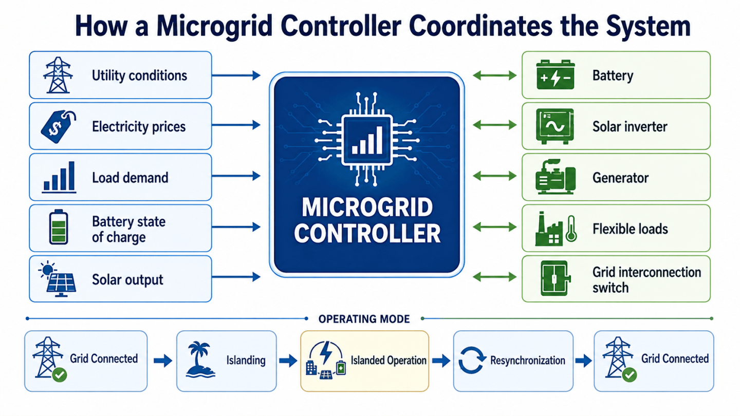 Microgrid controller coordinating energy sources - How a Microgrid Controller Coordinates the System