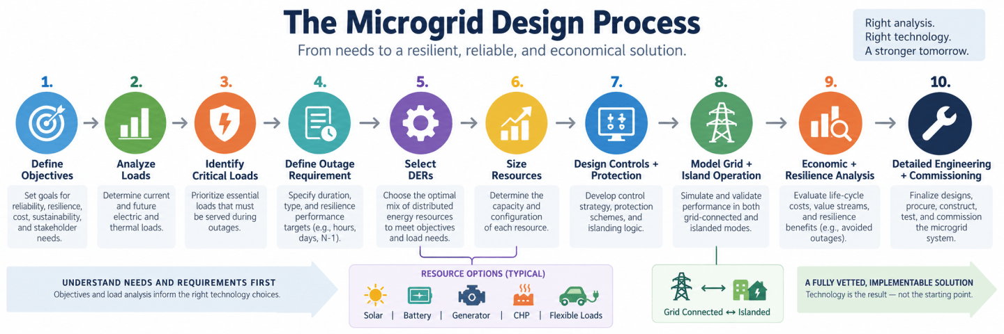 Steps for designing a microgrid system