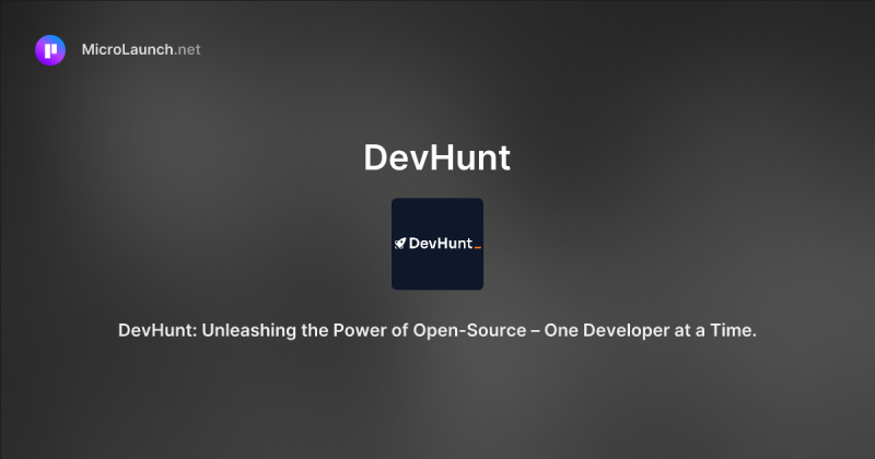 Dev Tools Launch On Breakthrough Devhunt Platform - Classic 4K Dark Designs | Free Download