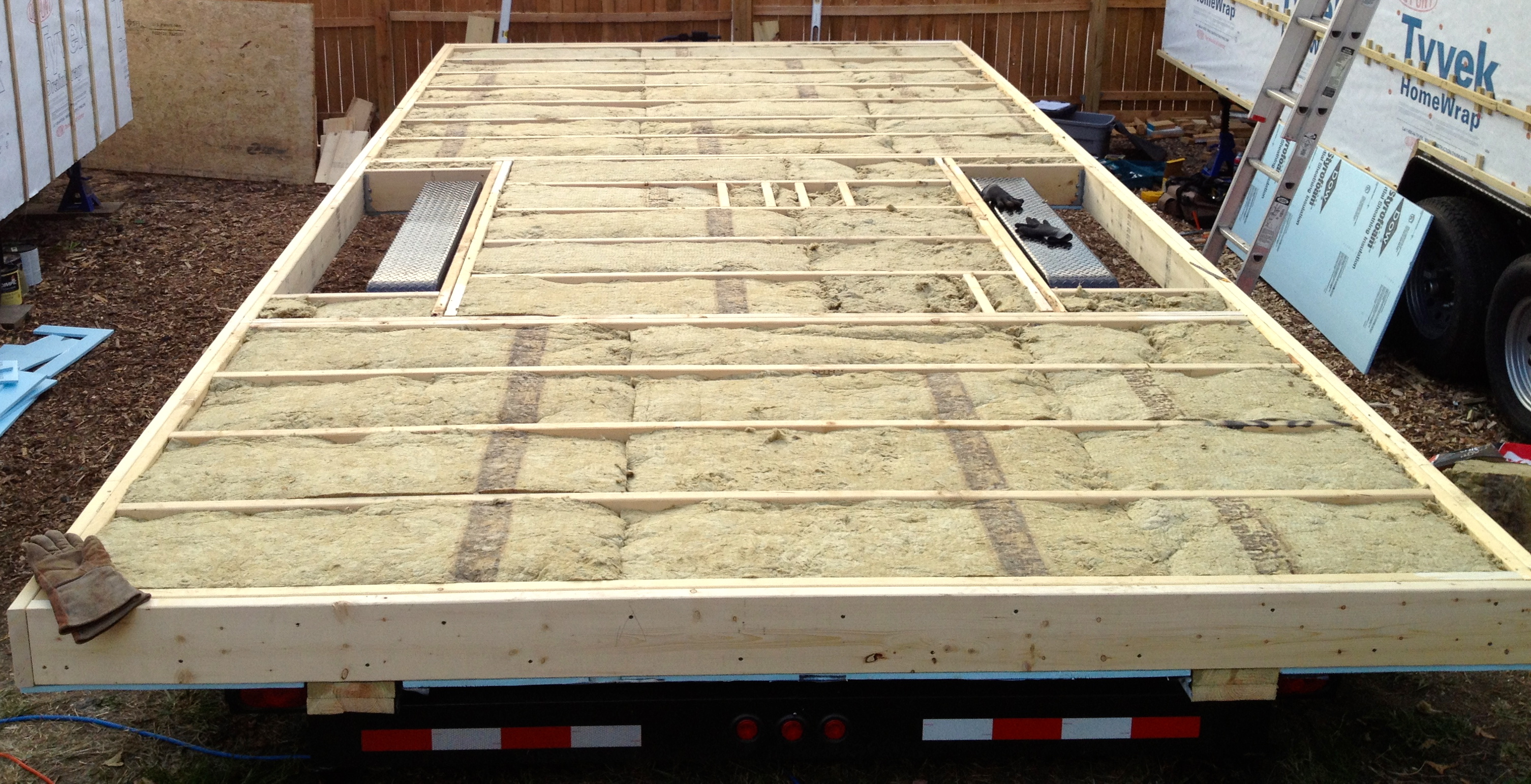 Foundation laid, R-30 insulation