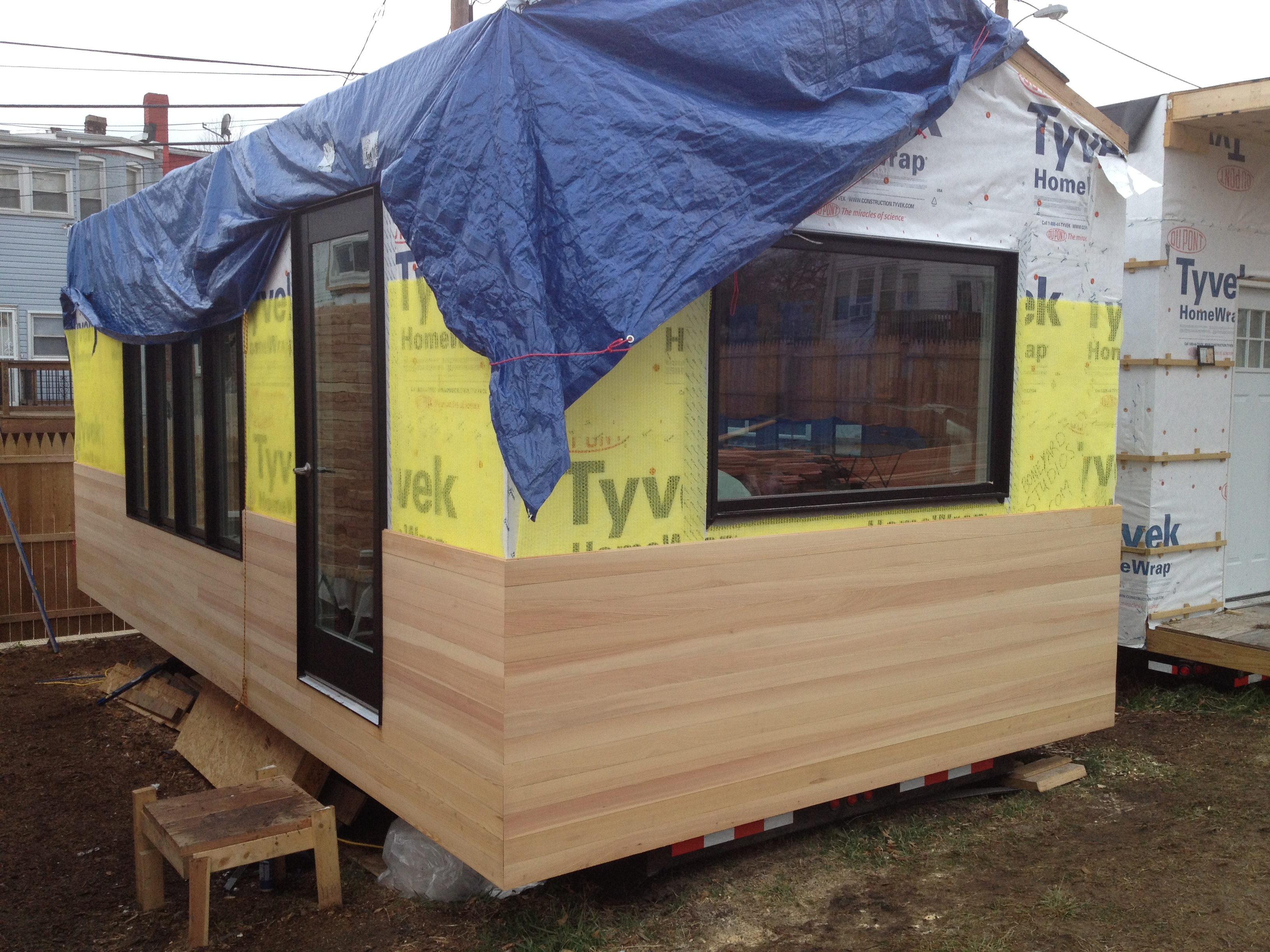 Minim house cypress siding installed