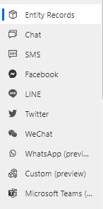 Channels supported by Omni Channel for Customer Service