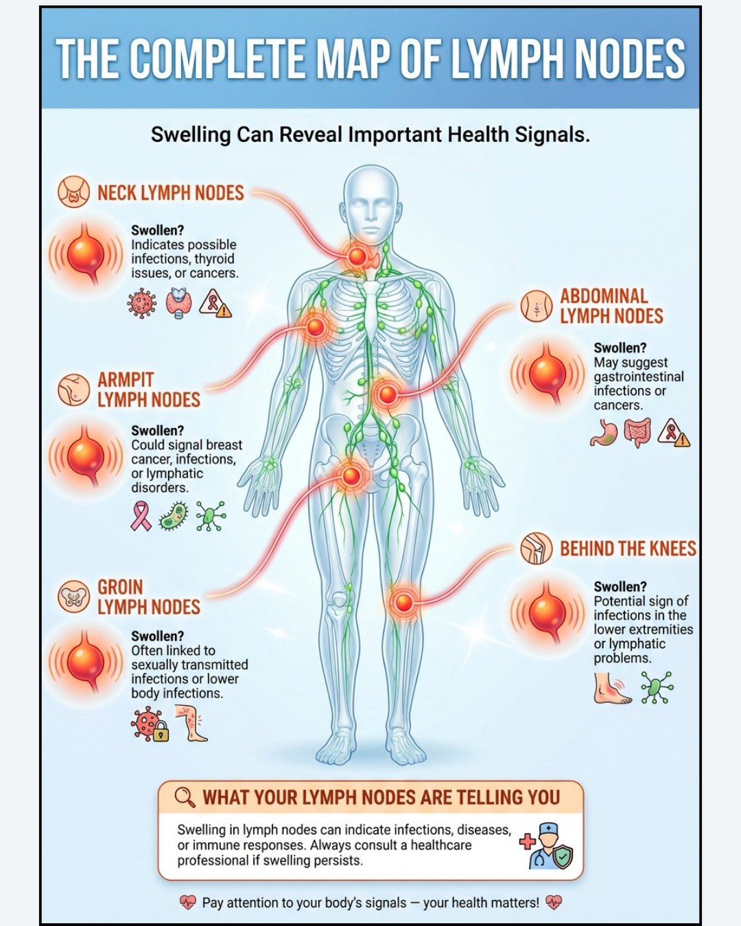 The Complete Map Of Lymph Nodes And What Swelling In Each Area Indicates 000 2 