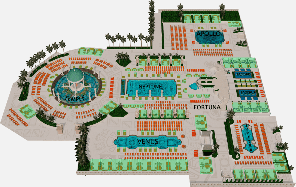 Caesars Las Vegas Pools 2026 Guide To Garden Of The Gods Season Caesars Pool Map 