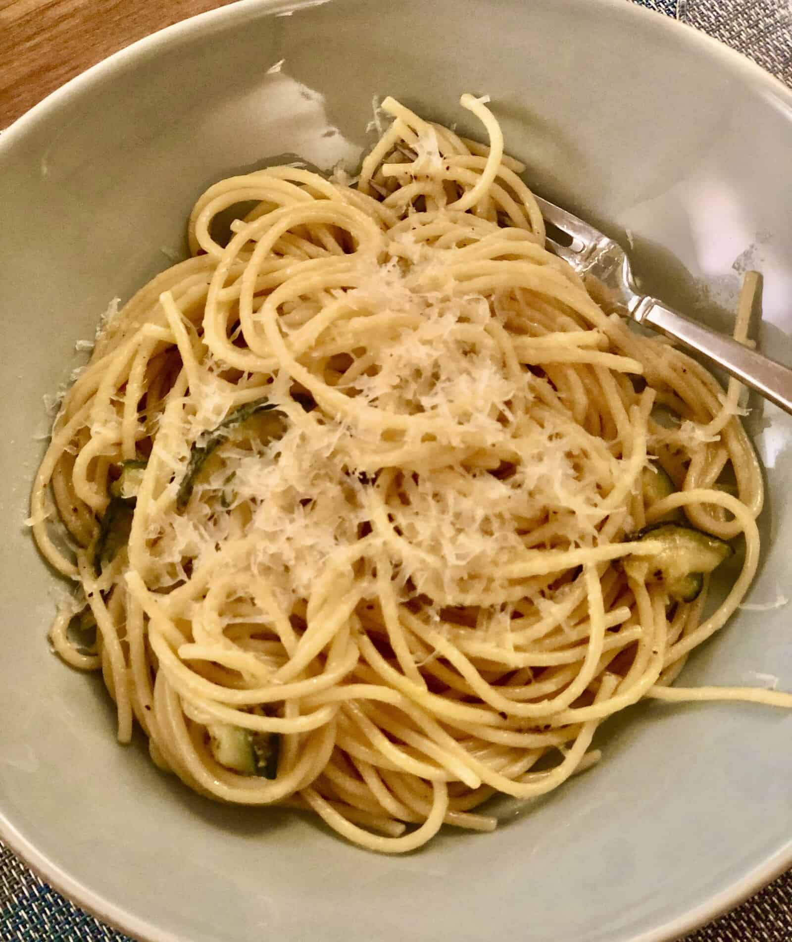 Garlic Zucchini Cacio e Pepe