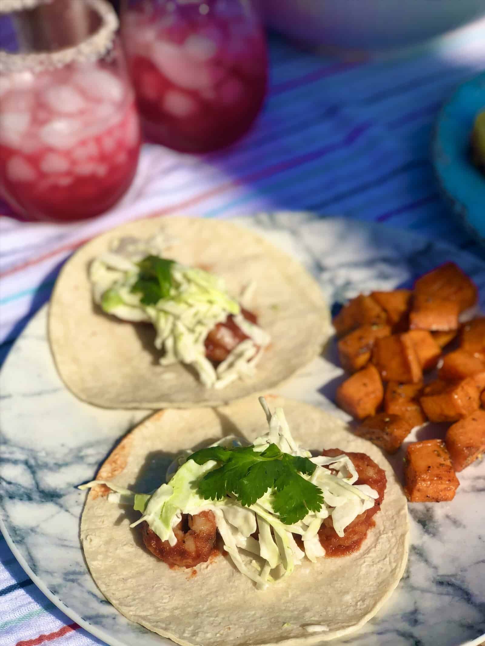 Crispy Chipotle Shrimp Tacos with Creamy Lime Slaw