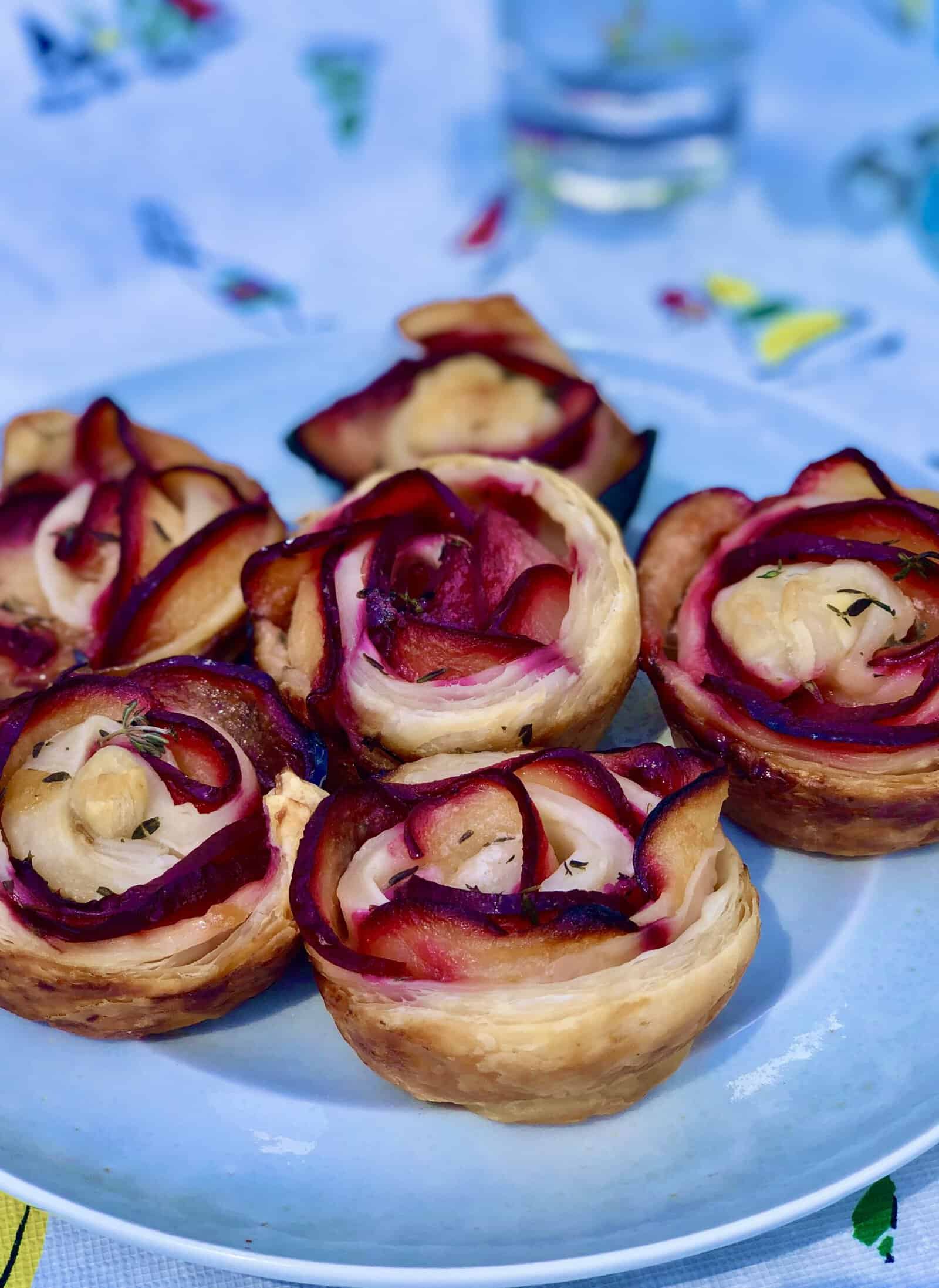 Plum Roses with Thyme Sugar