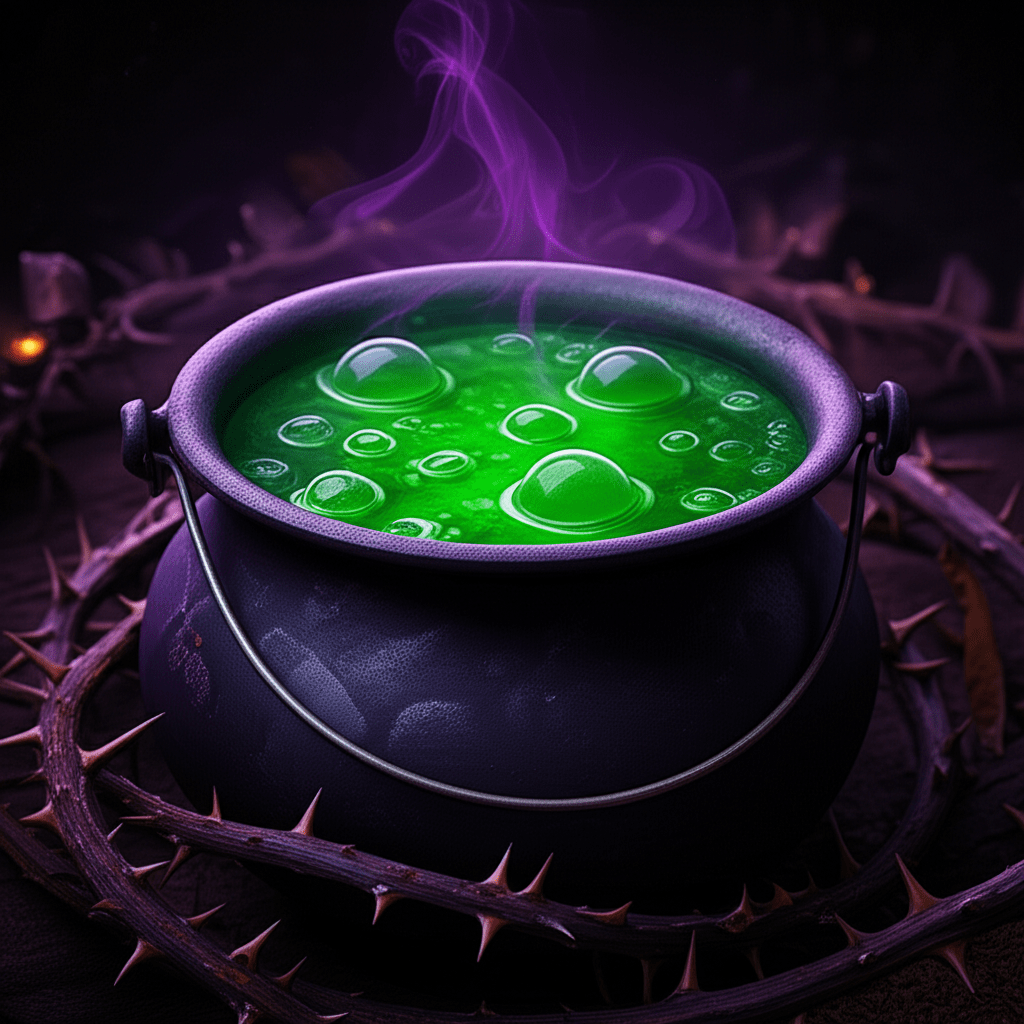 Generate a high-quality, relevant image prompt for an article about: Witch’s Brew: Thorn-Cursed Soul