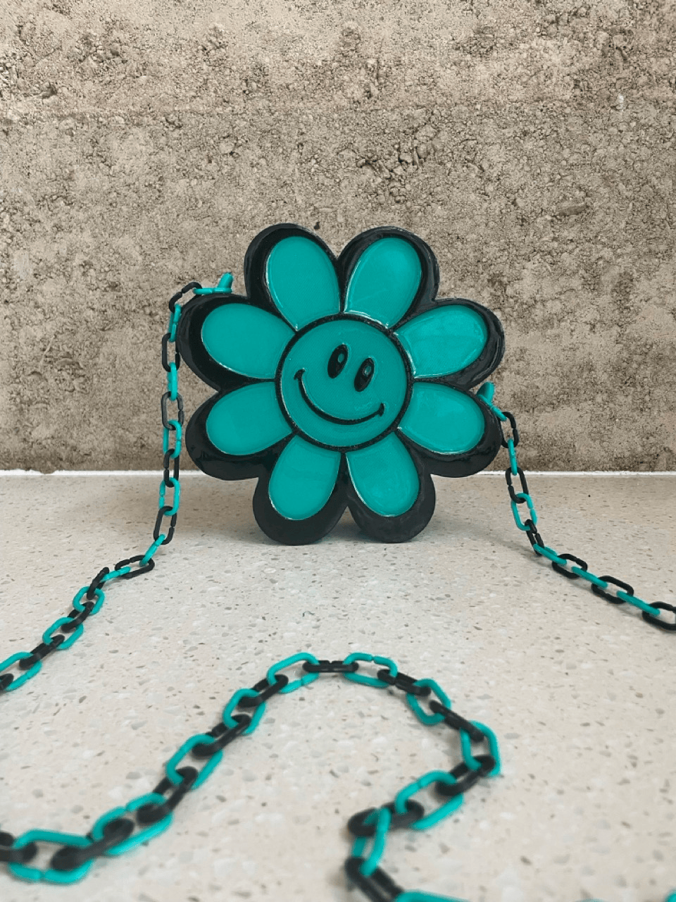 Resin Smiley Flower Crossbody Handbag