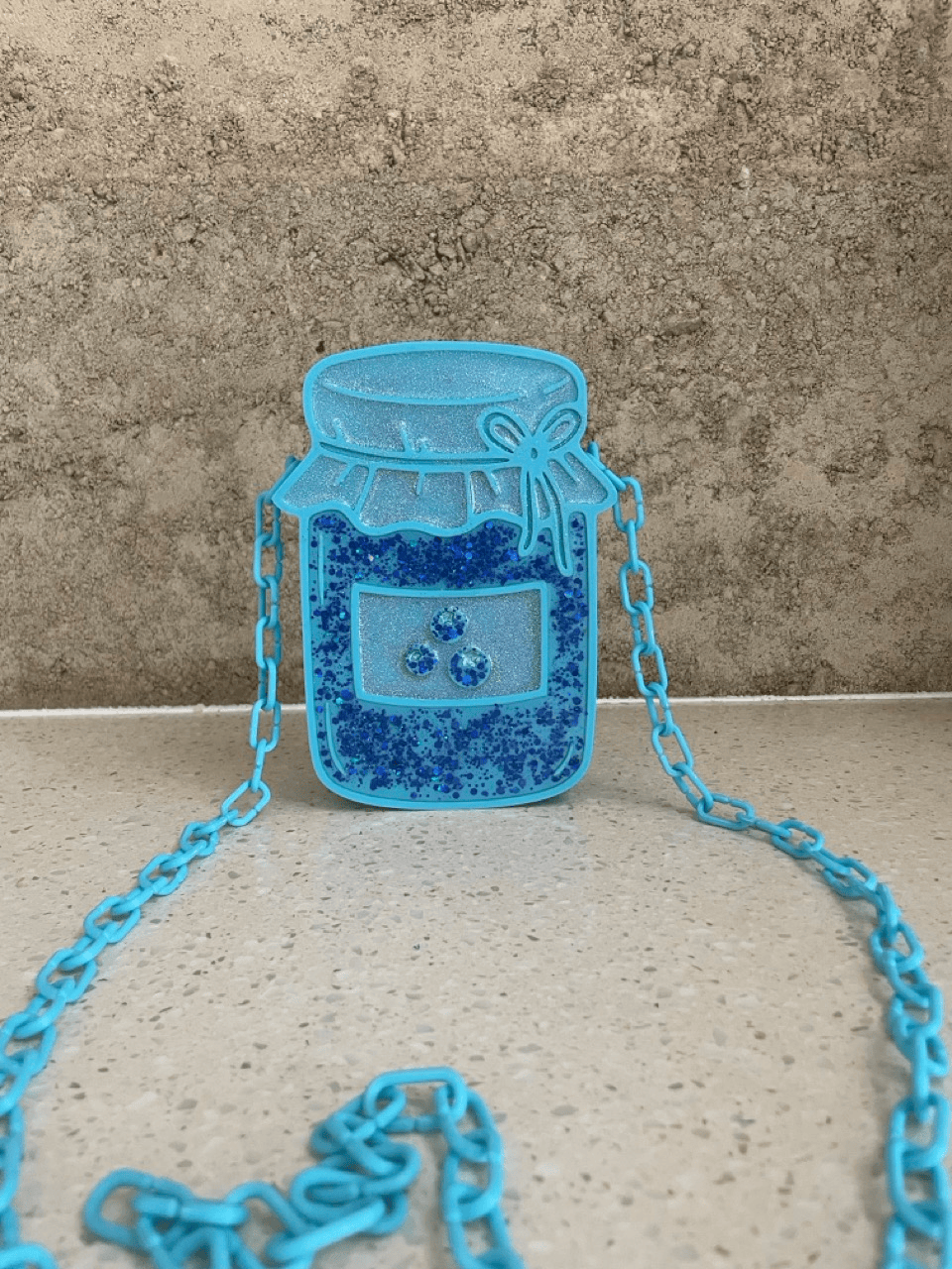 Blueberry Jam Mason Jar Crossbody Handbag