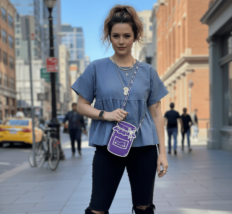 Purple Silly Goose-berry Jam Crossbody Handbag