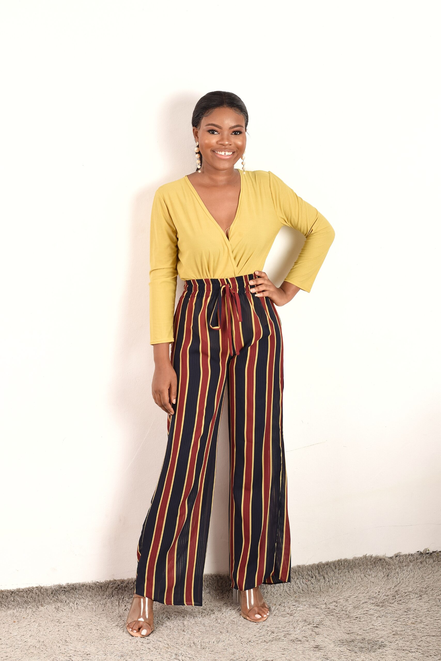 Striped palazzo outfit outlet