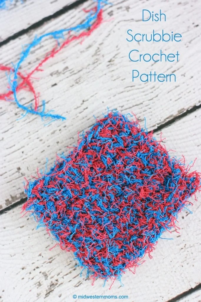 Pull through the scrubby to hide the tail. Easy Dish Scrubbie Crochet Pattern