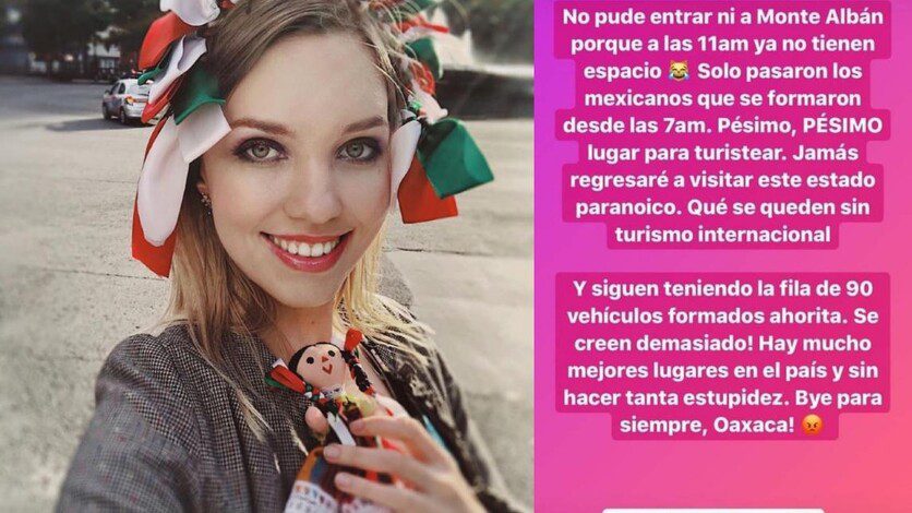 Influencer rusa critica a Oaxaca por respetar medidas sanitarias para evitar contagios