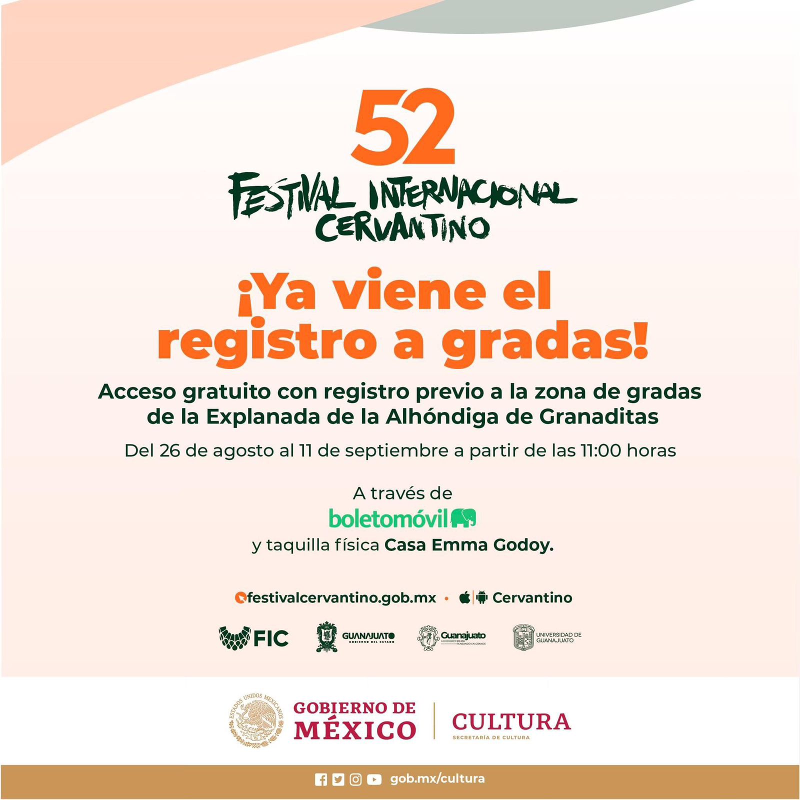 ¡Regístrate para los boletos gratuitos del Festival Internacional Cervantino 2024!