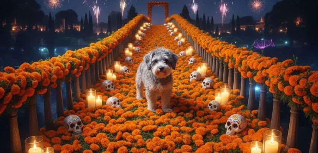 La nueva forma de recordar: así puedes recrear con IA la imagen de tu mascota cruzando el puente del Día de Muertos