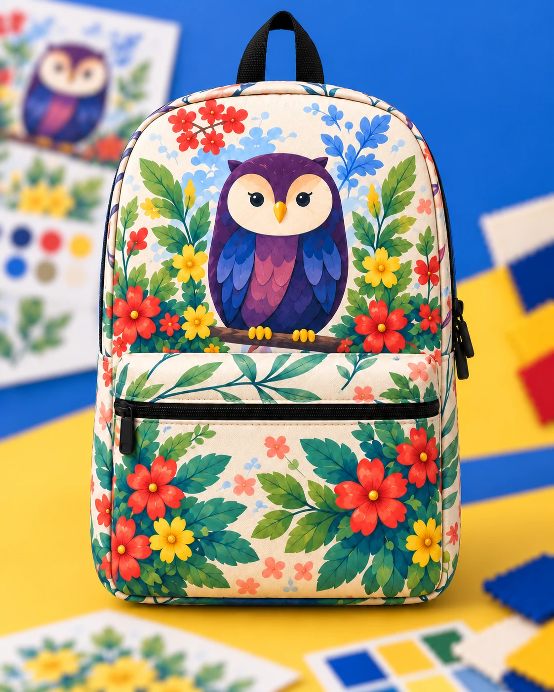 Owl backpack concept illustrative format reference
