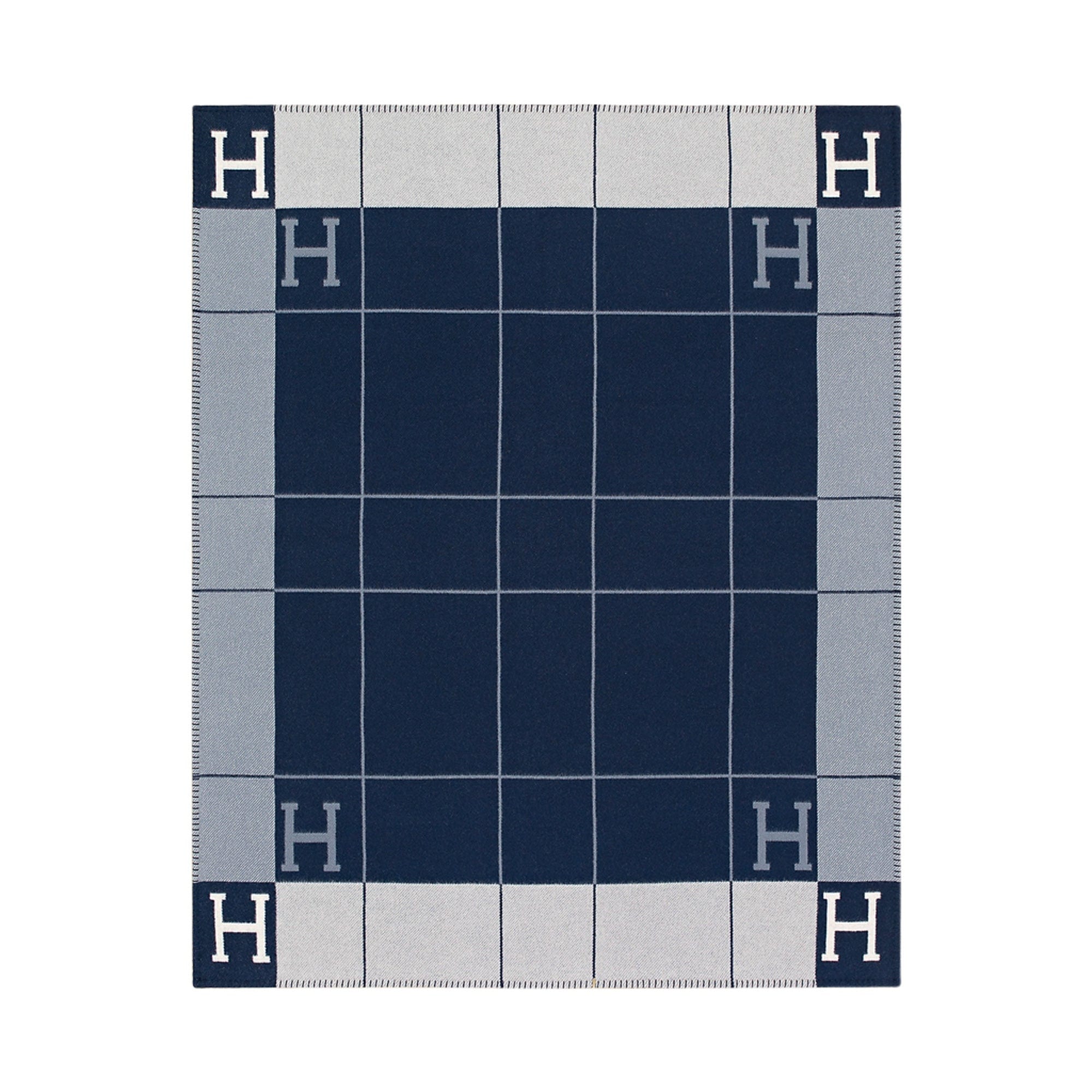 Hermès Avalon Blanket Blue Caban & Ecru