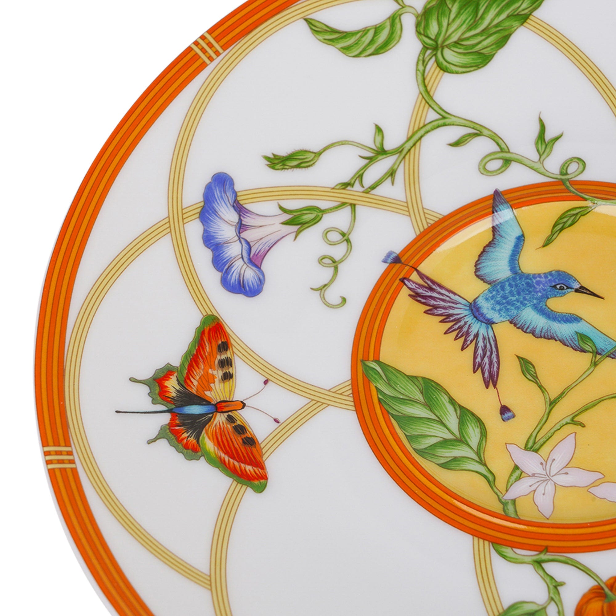 Hermes La Siesta Breakfast Cup and Saucer Porcelain Set of 2 New w