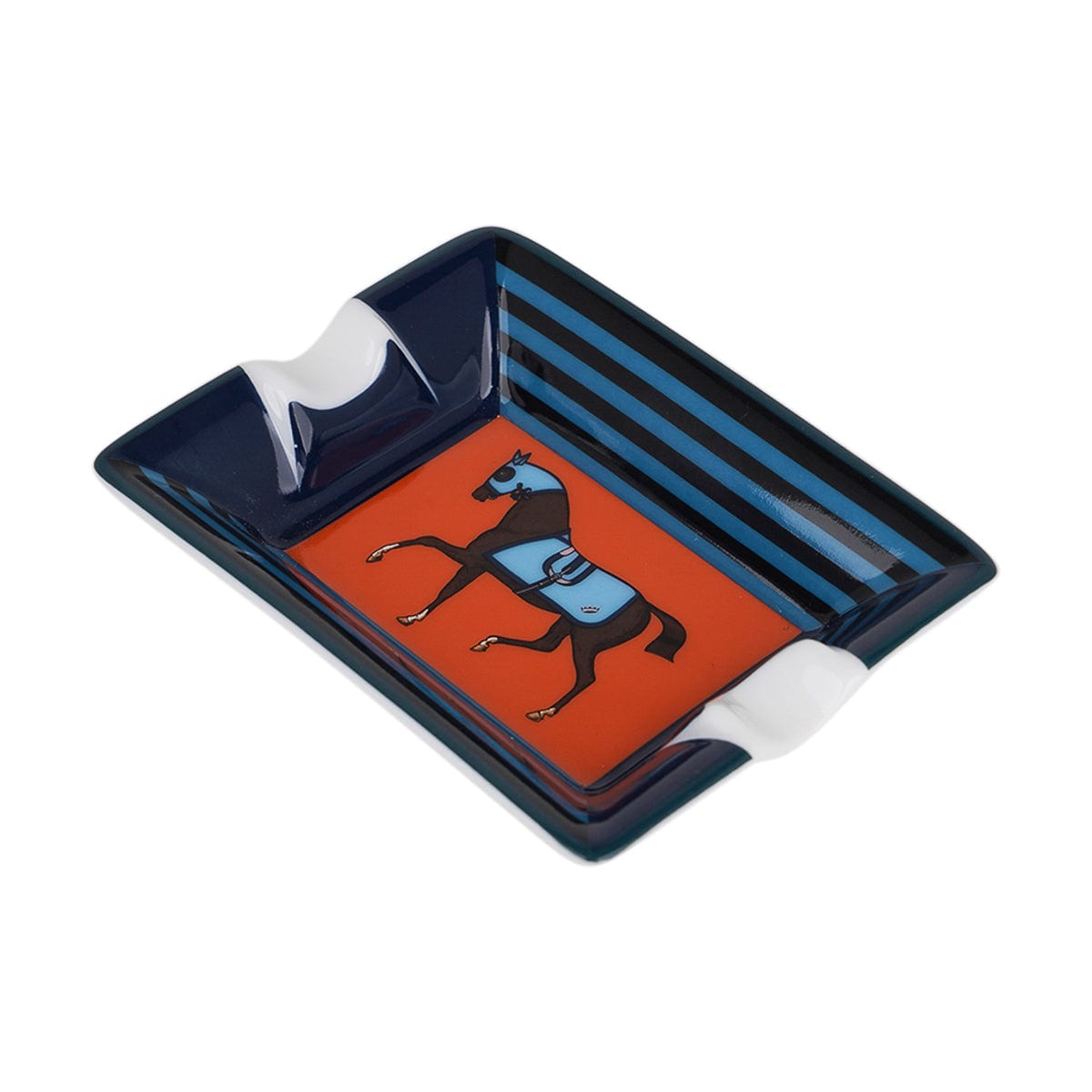Hermès Rocabar Ashtrays Set of Two Rouge H Terracotta