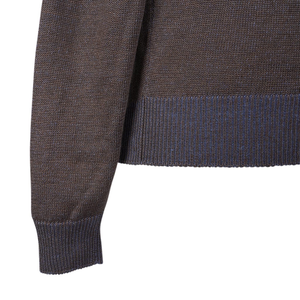 Loro Piana Men's Greenwich Cardigan Heathered Blue / Taupe Silk