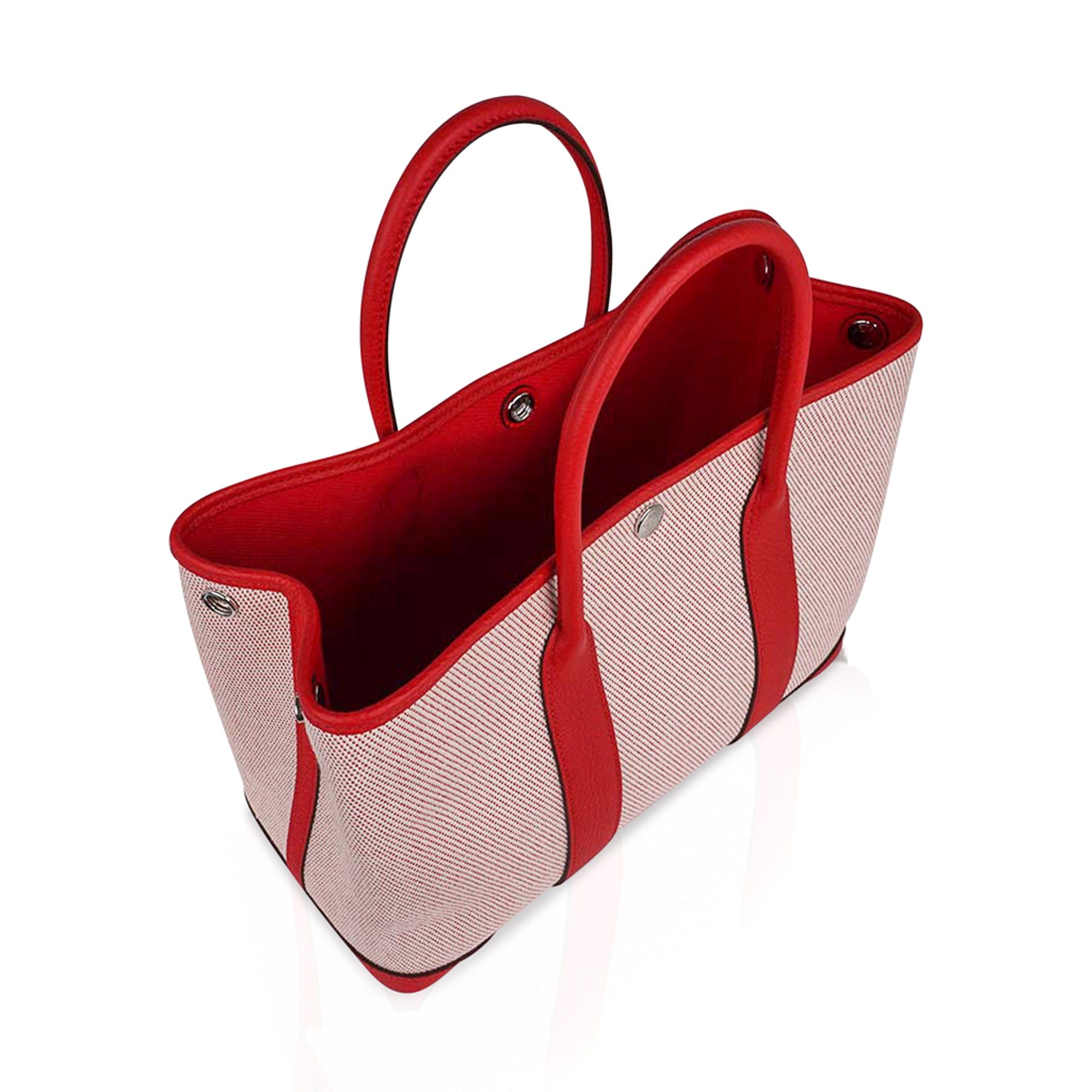 Hermes Garden Party 30 Bag Rouge Grenade Toile H Vache Hunter
