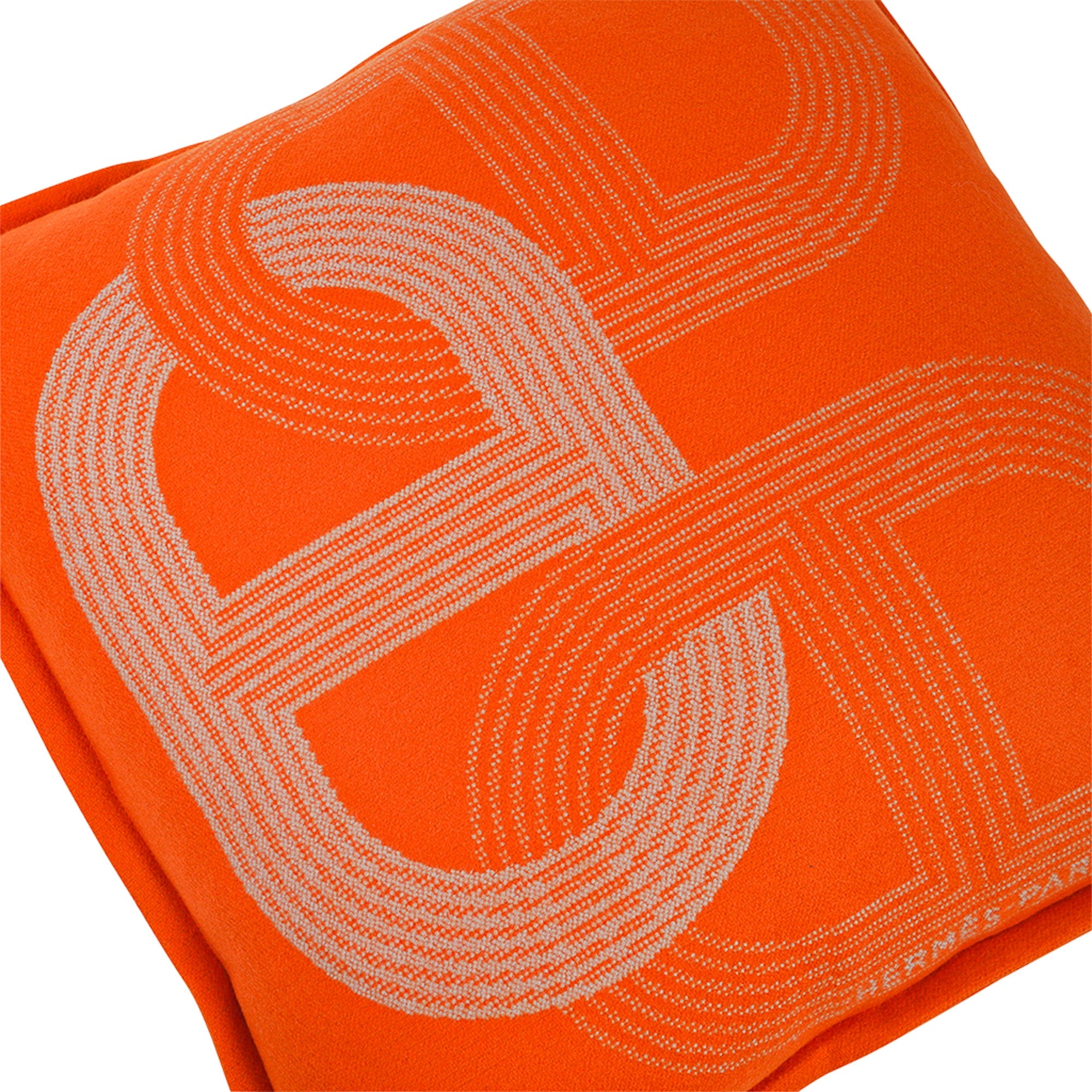 Hermes Circuit 24 Pillow Orange / Sable Marino Wool New | Mightychic