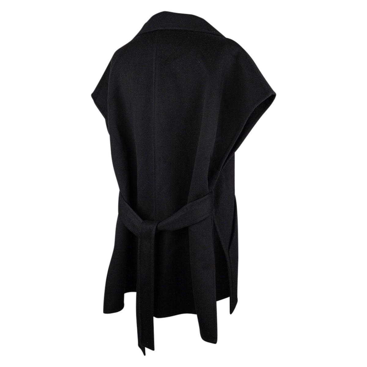 HERMES 黒 ベスト Hermes Short Vest Black Zip Double Face Cashmere 38 | Mightychic