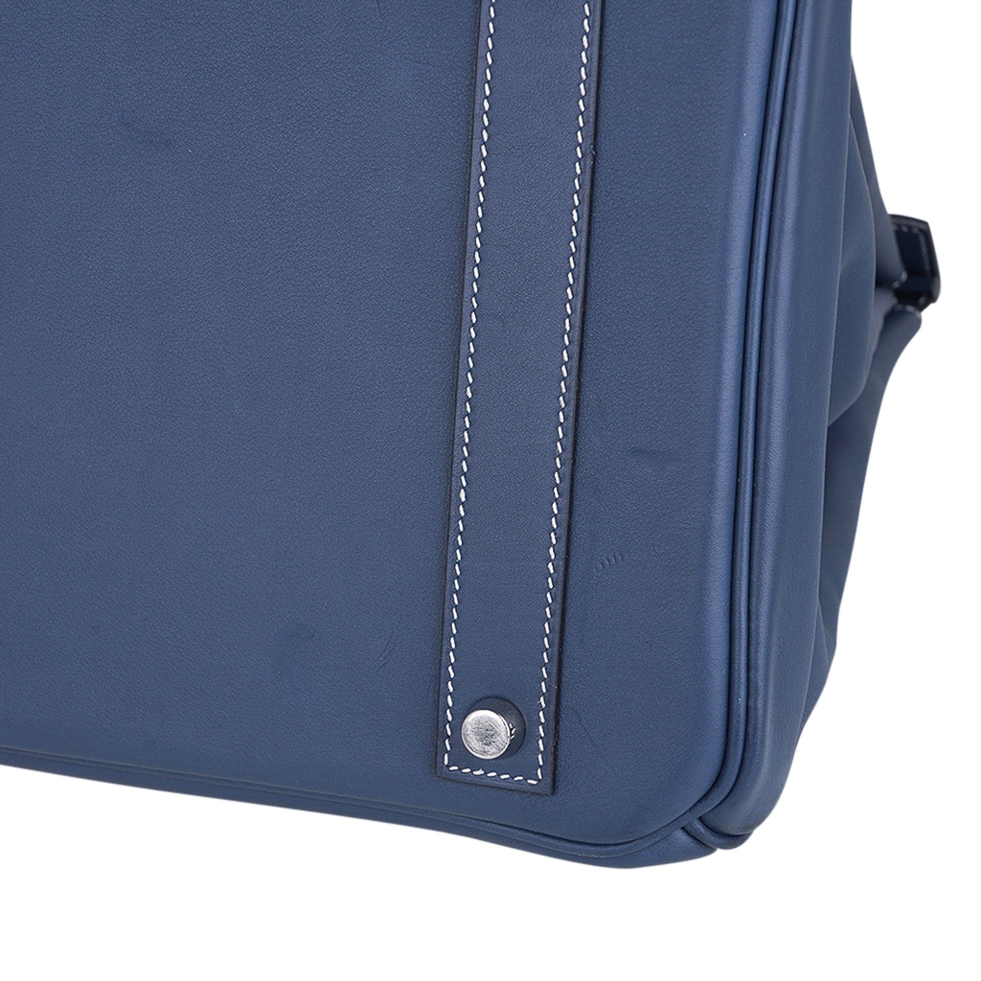Hermes Birkin Limited Edition 40 Ghillies Bag Blue de Prusse Blue