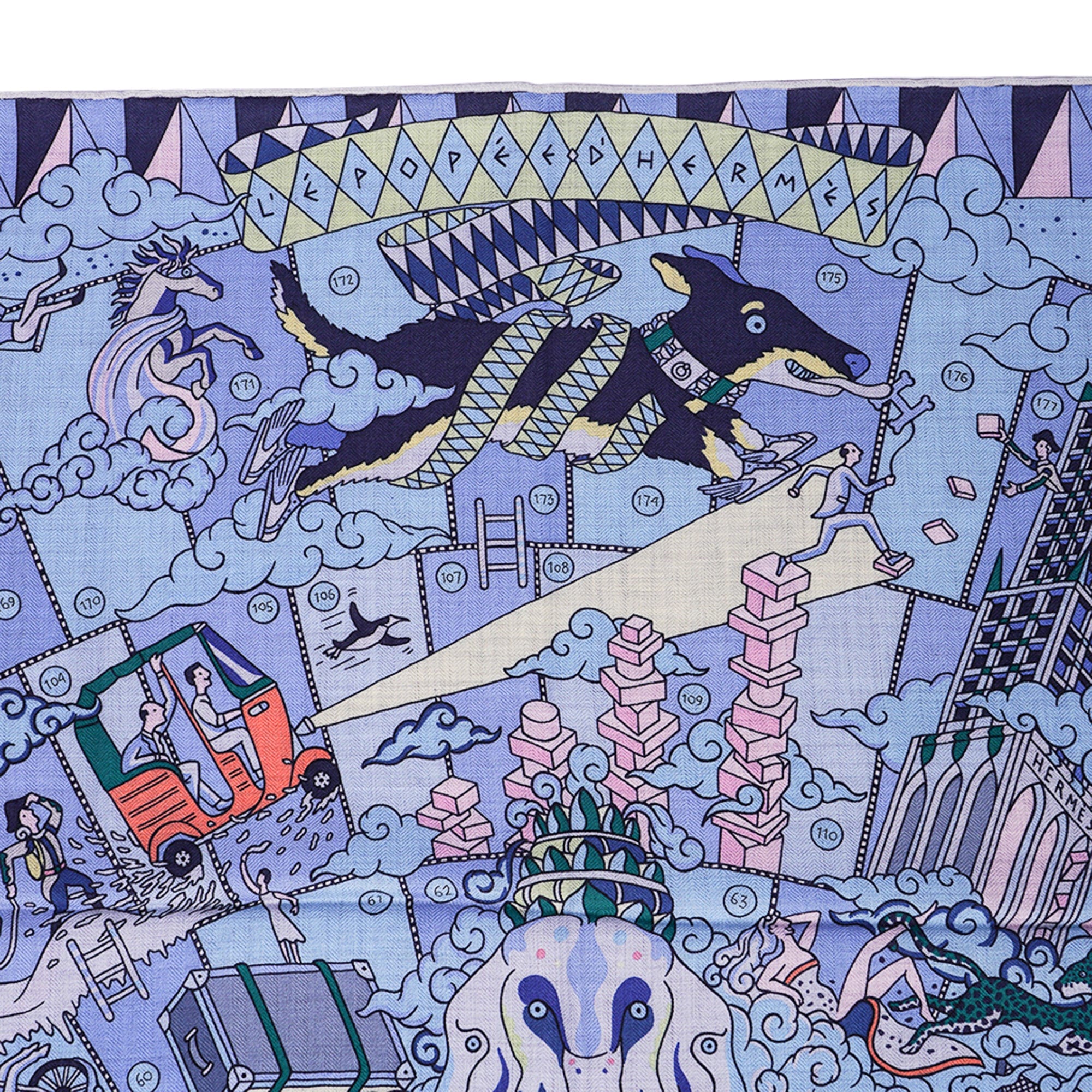Hermes Shawl 140 L'Epopee d'Hermes Cashmere Scarf | Mightychic
