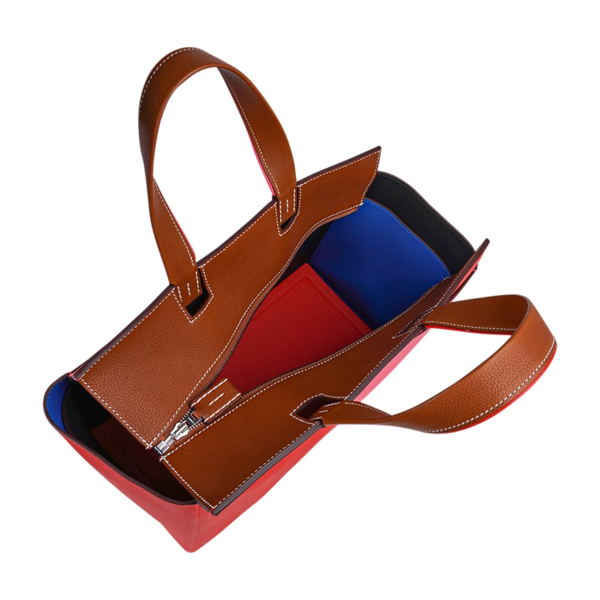 Hermes Bag Necto 34 Evercolor Rose Azalee / Capucine Fauve