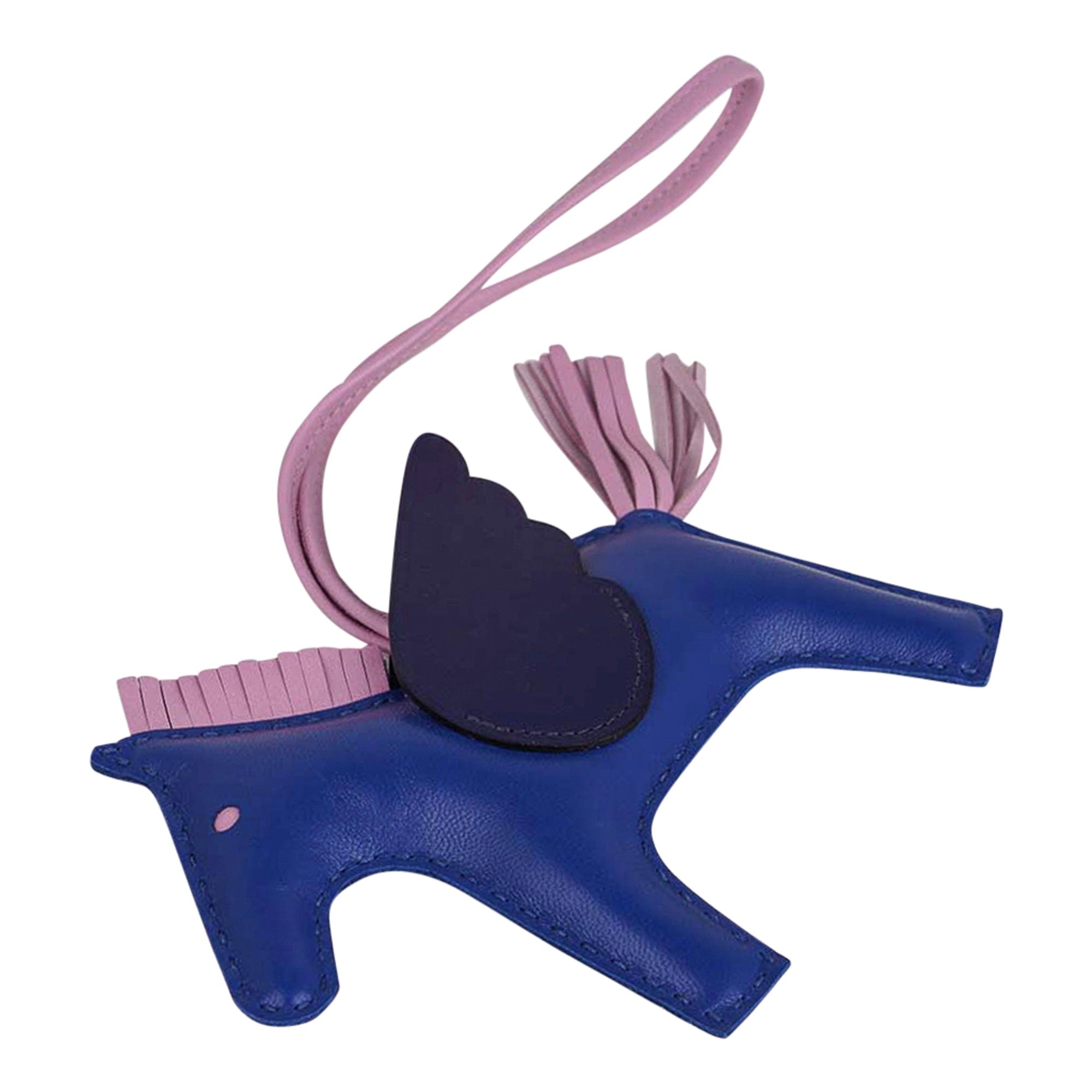 R*e様 【HERMES】馬型レザーチャーム 紫・青 Hermes Grigri Pegase Rodeo MM Bleu de France | Mightychic