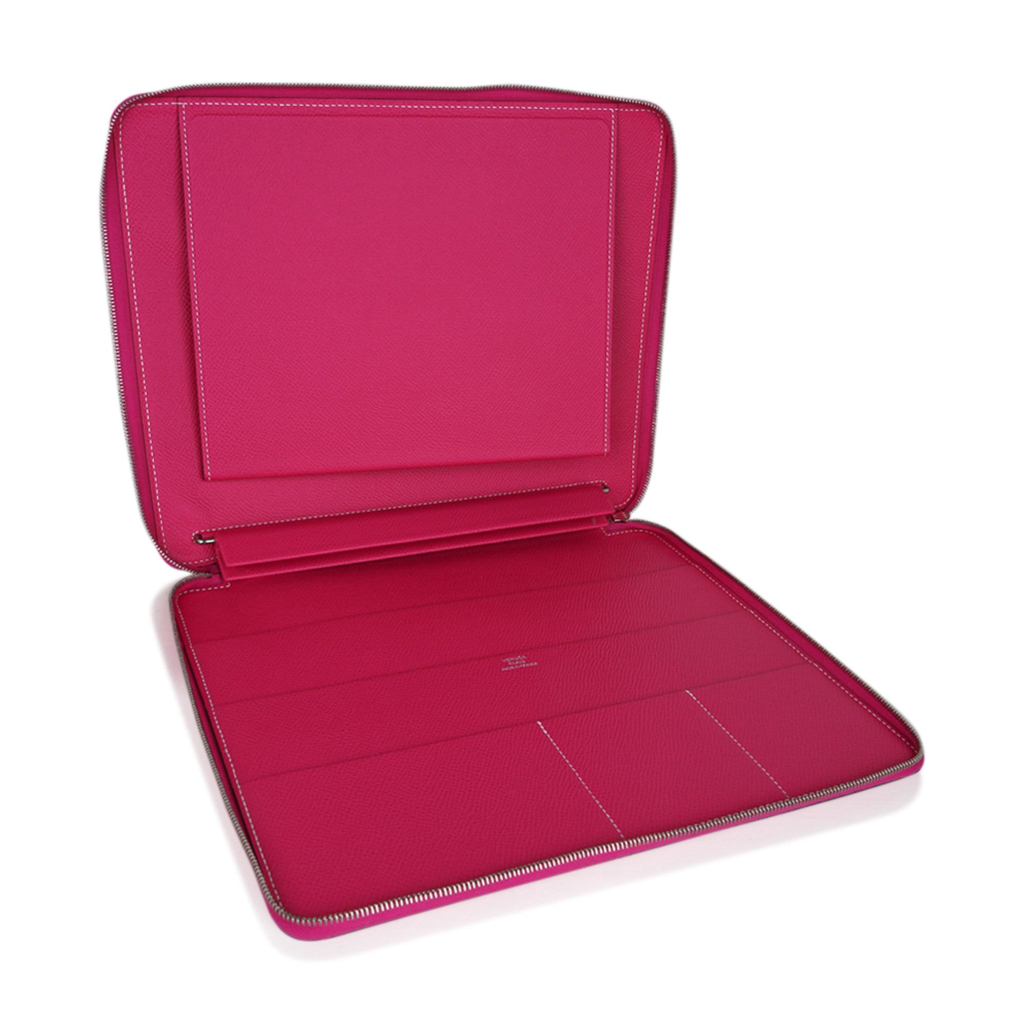 【美品】HERMES エルメス IPAD ケース タブレットケース レッド Hermes e-Zip iPad Notebook Cover Rose Tyrien Epsom New | Mightychic