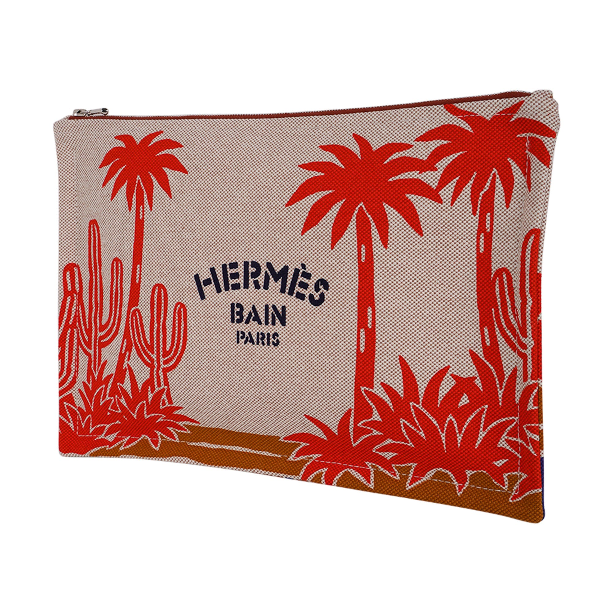 Hermes Bain Le Bel Oasis Case Printed Toile Medium Model | Mightychic