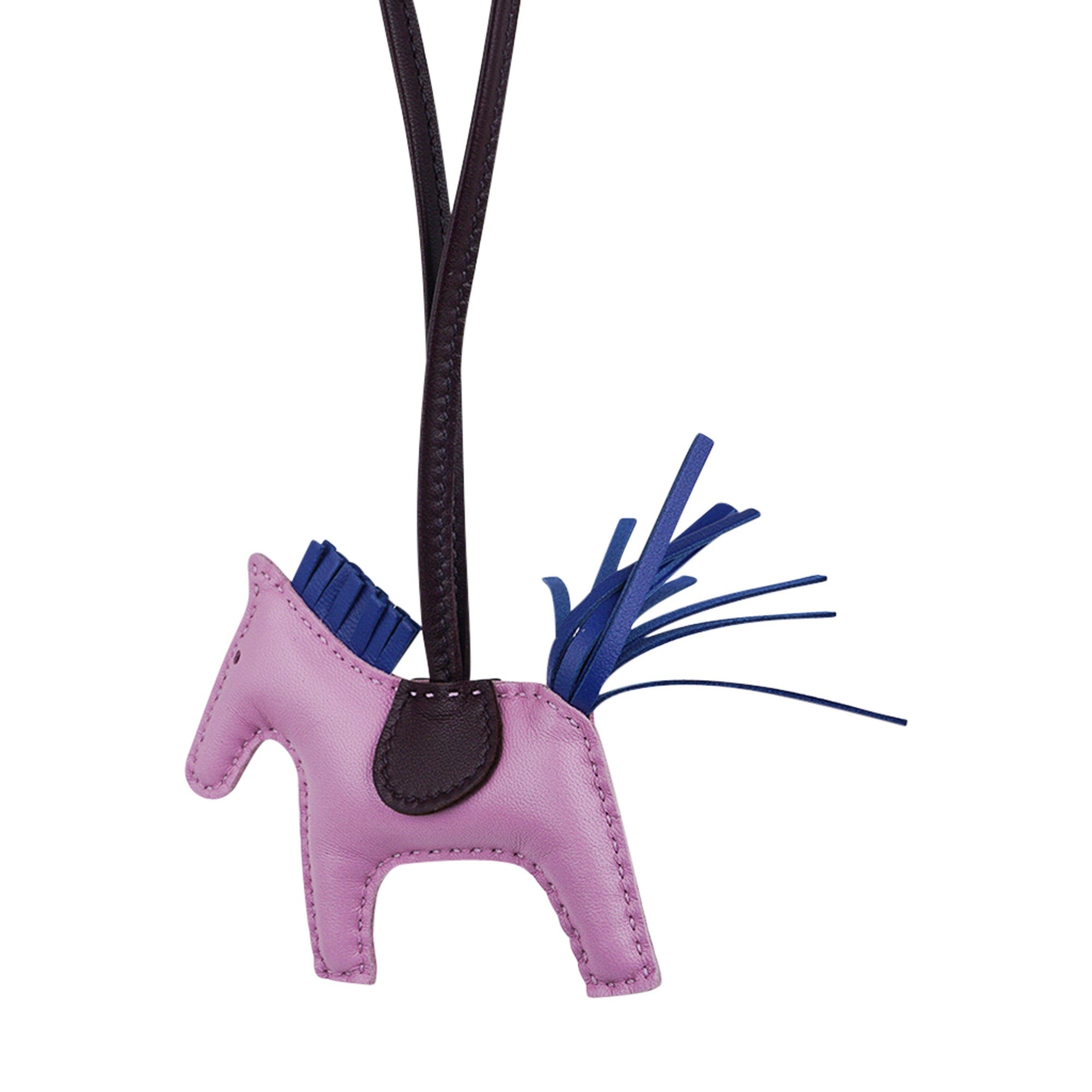 R*e様 【HERMES】馬型レザーチャーム 紫・青 Hermes Rodeo PM Bag Charm Mauve Sylvestre Bleu de France and Rouge