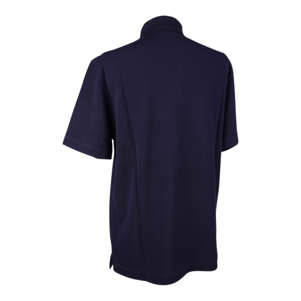 HERMES ネイビー ポロシャツ Hermès H Embroidered Polo Shirt Marine | Mightychic