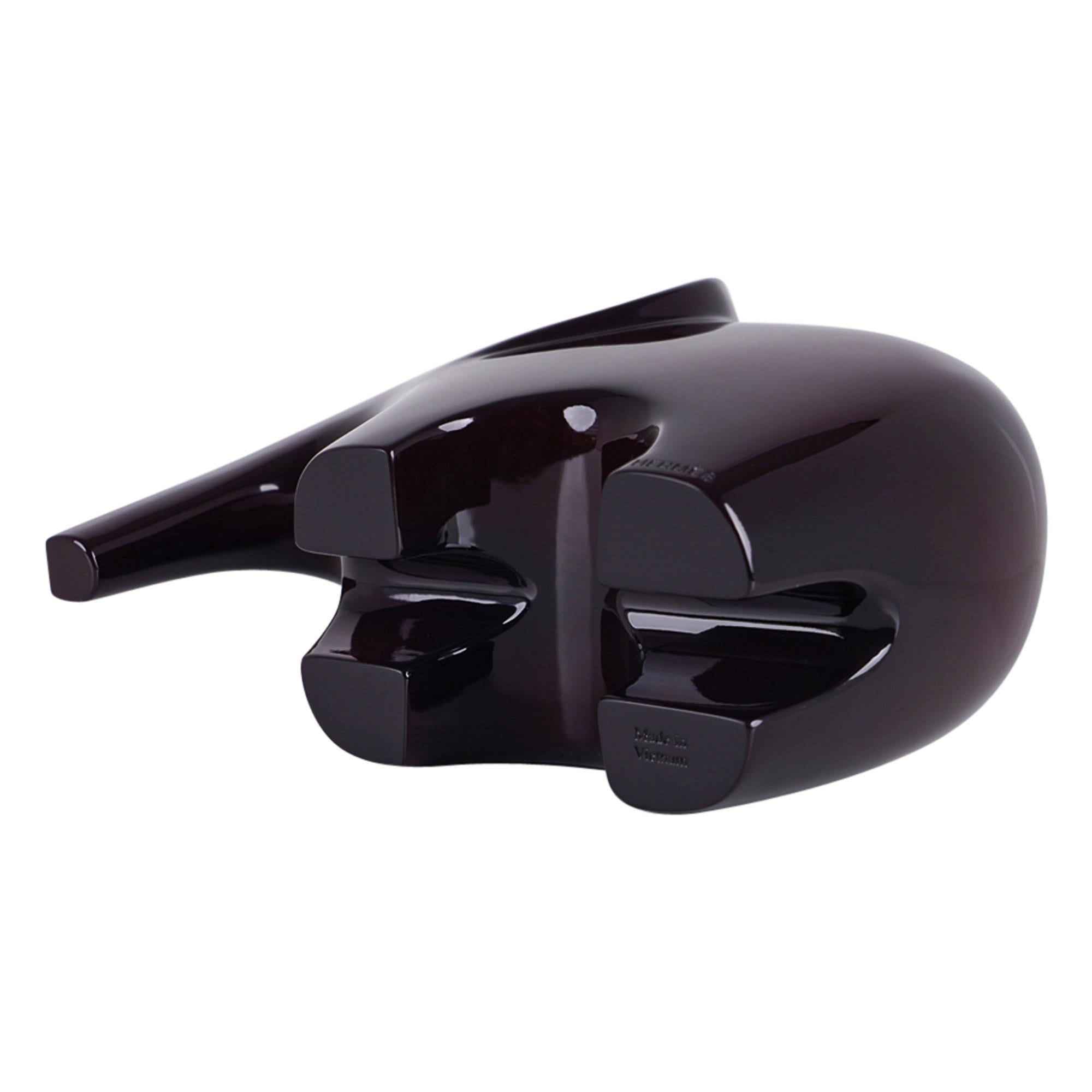 Hermes Lao Paperweight Aubergine Hand Lacquered Wood | Mightychic
