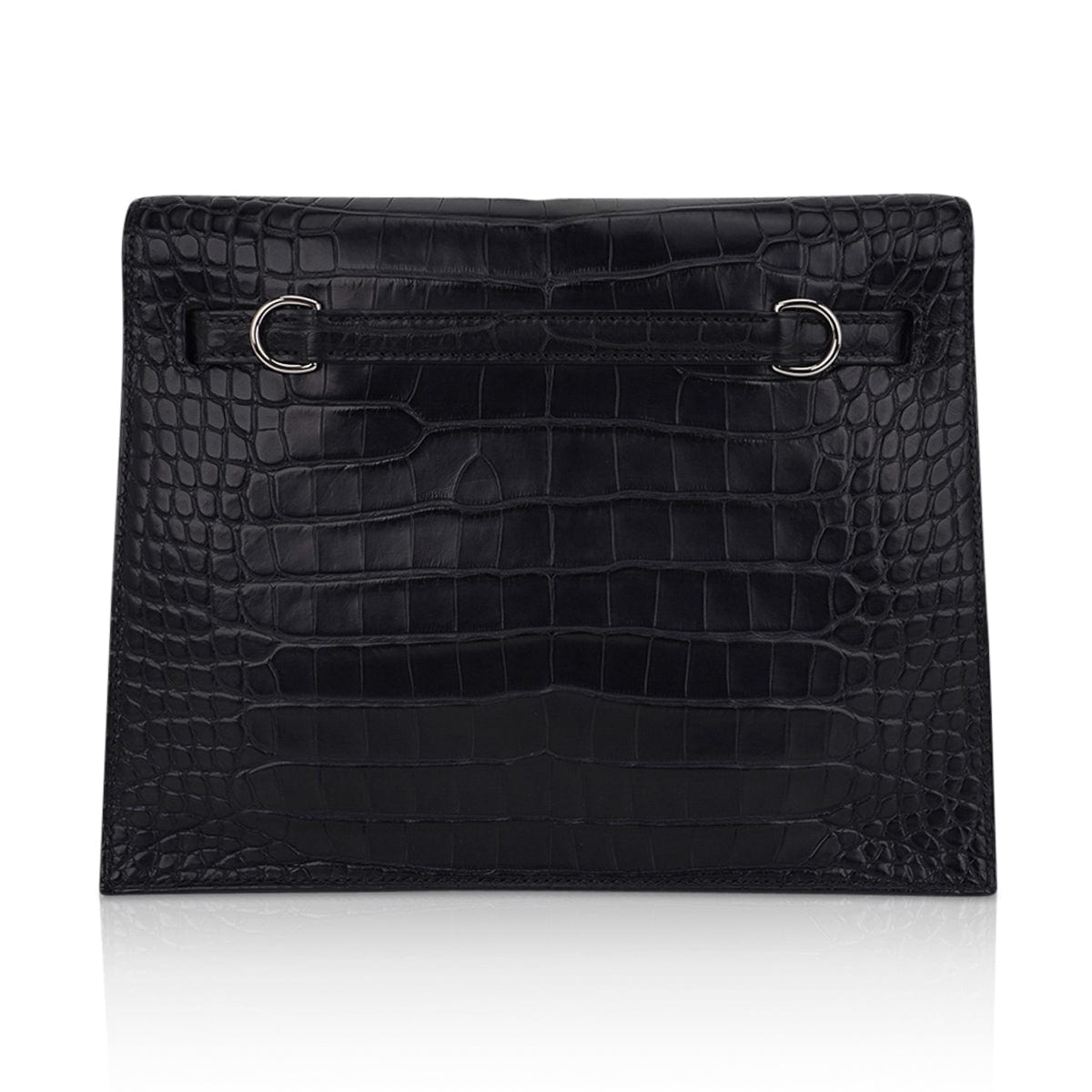 Hermes Limited Edition Kelly Danse Bag Matte Black Crocodile