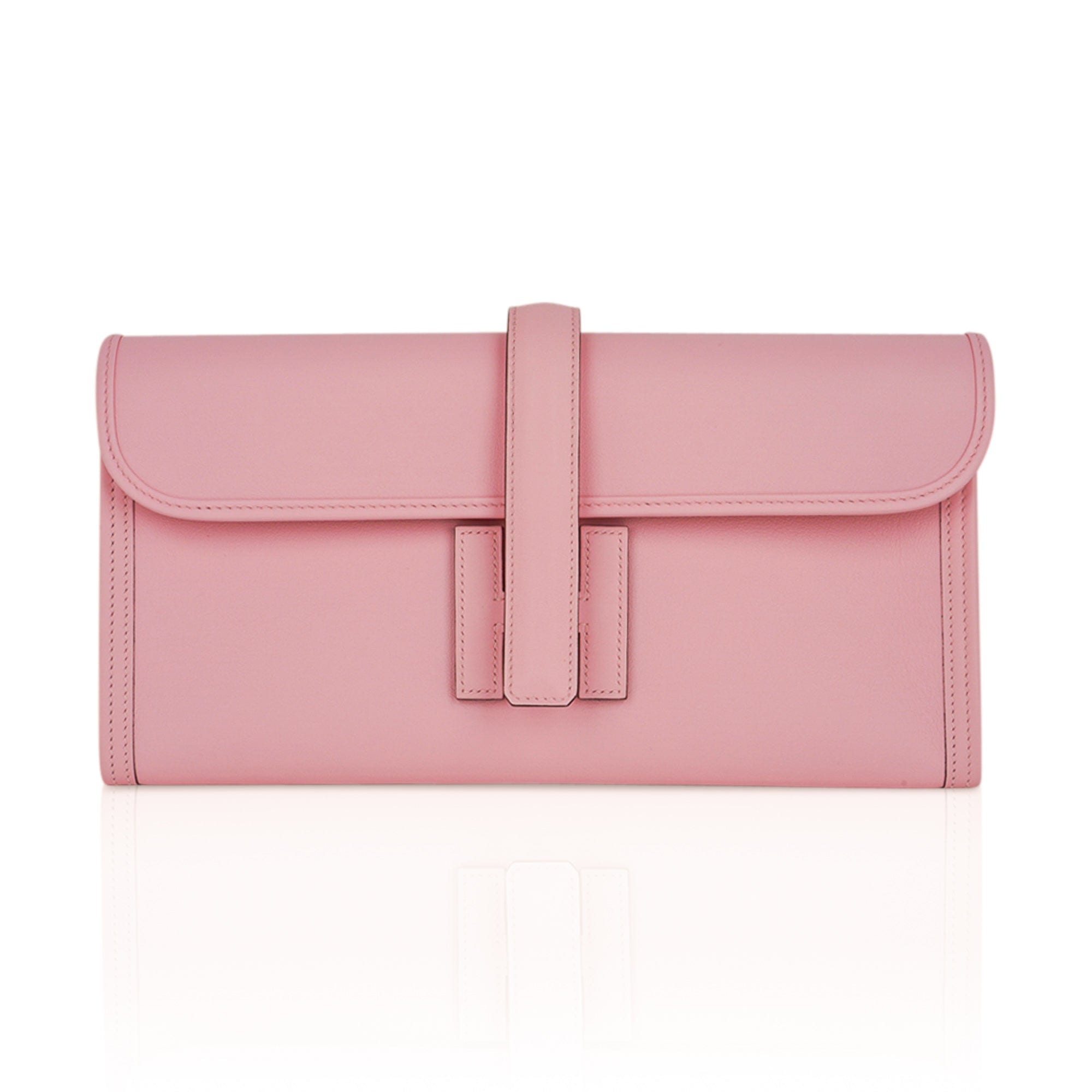 Hermes Jige Elan 29 Rose Sakura Clutch Bag Swift Leather | Mightychic