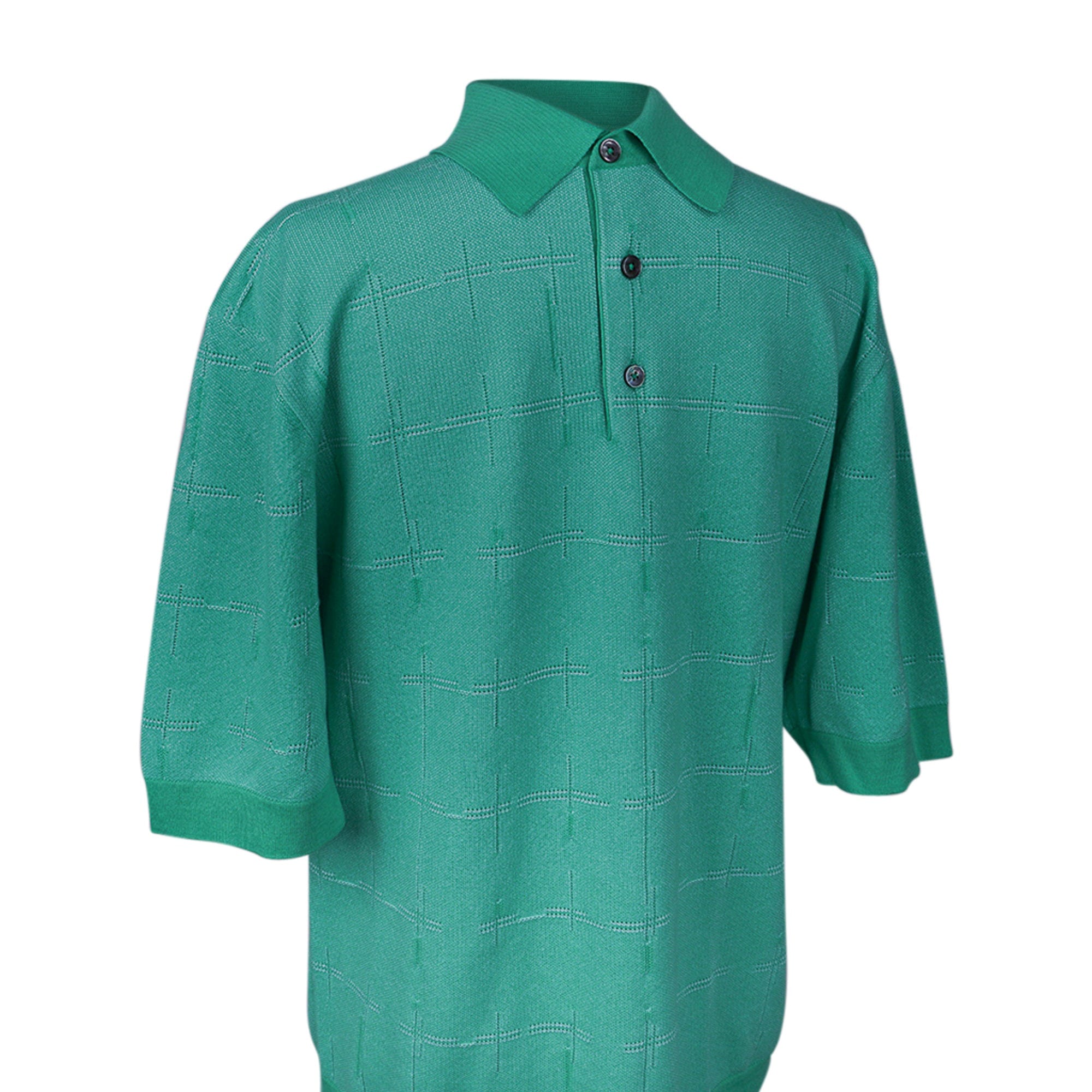 トップス HERMES POCKET POLO SHIRT GREEN M Hermès H en Carreaux Boxy Fit Polo Shirt Vert Tendre | Mightychic