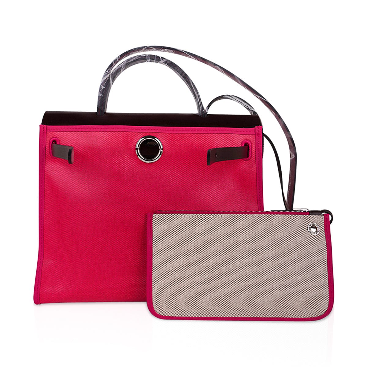 Hermès Herbag 31 Rose Shocking with Rouge Sellier | Mightychic