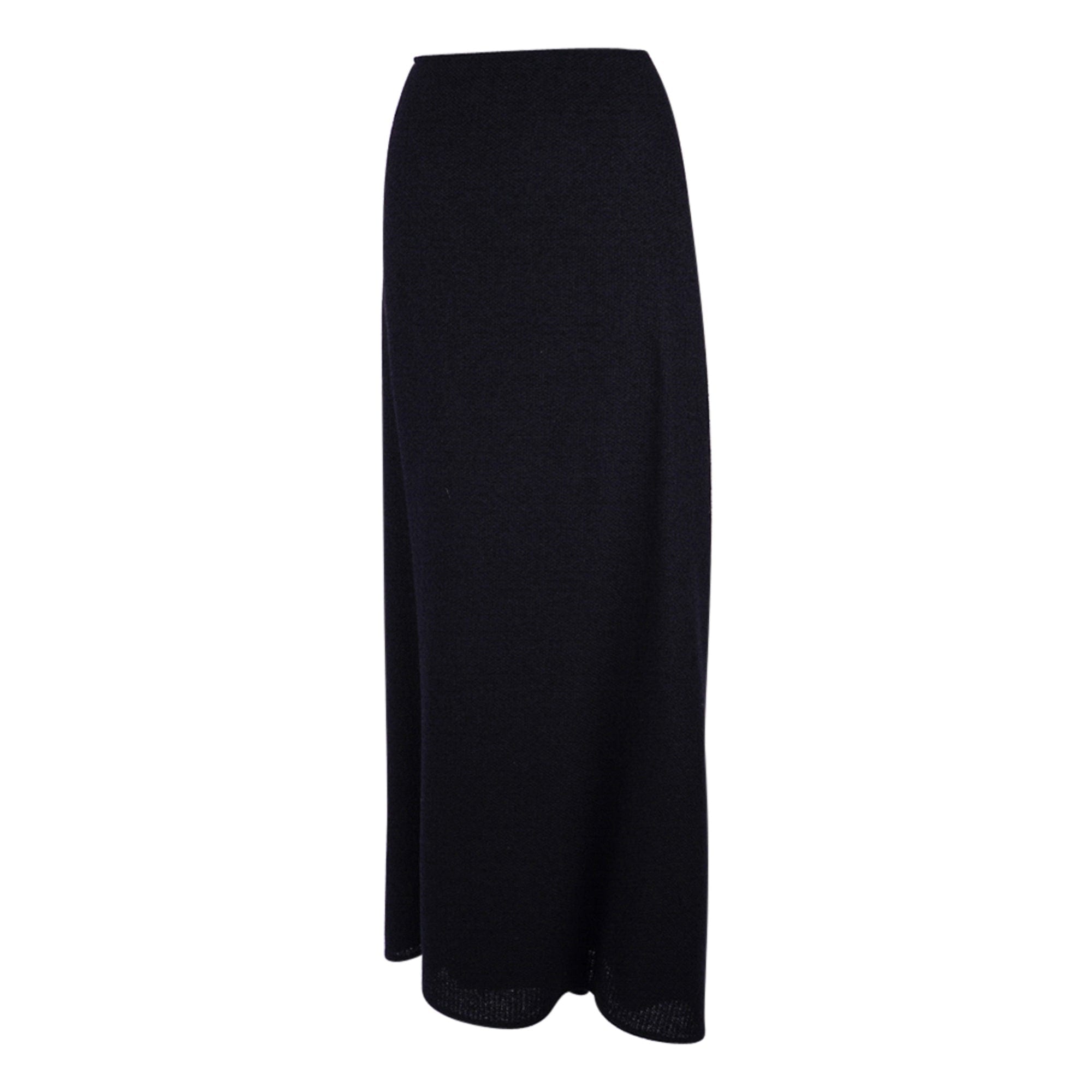 Chanel Vintage 98A Black Long Pencil Skirt Draped Rear Detail 36