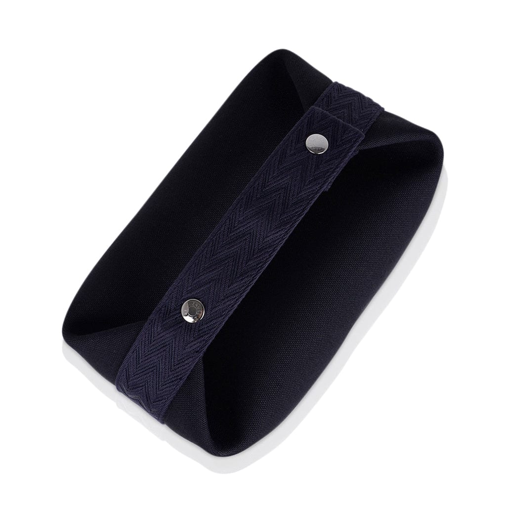 Hermes Bride a Brac Trousse de Toilette Bag Black Canvas Large