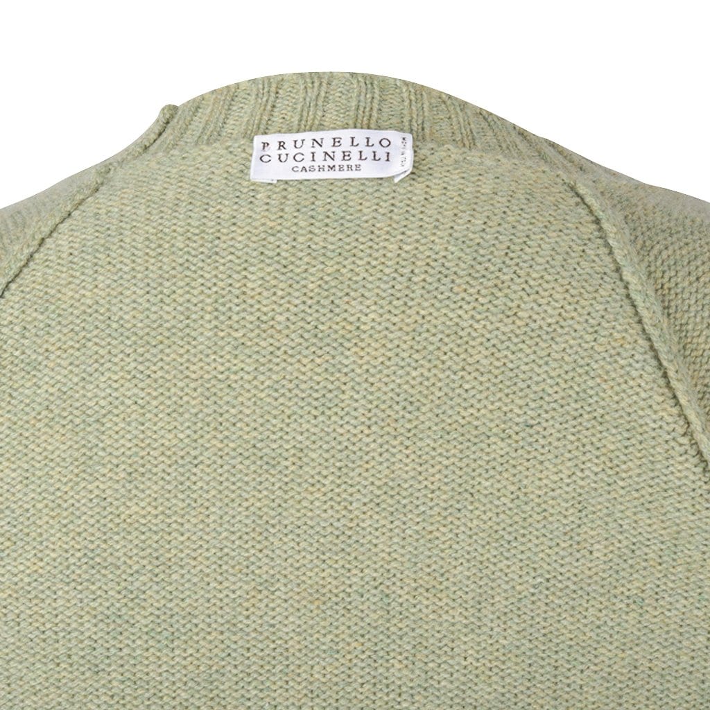 Brunello Cucinelli Sweater Cashmere Cardigan Leather Patch Elbow L