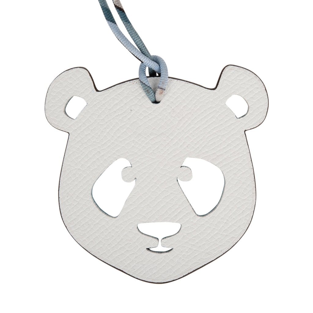 Hermes Bag Charm Bi-Color Panda White and Blue New w/Box | Mightychic