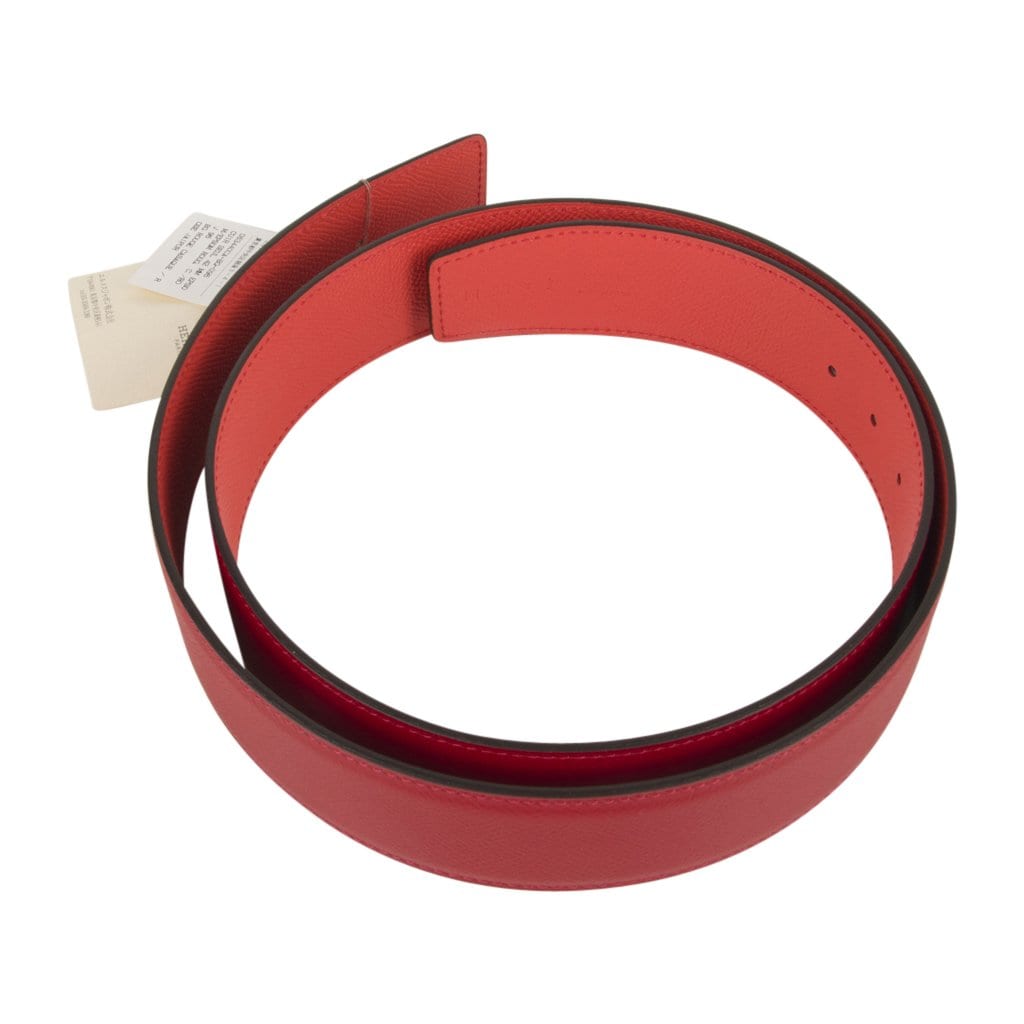 Hermes Constance Belt 42 MM Rouge Casaque and Rose Jaipur with