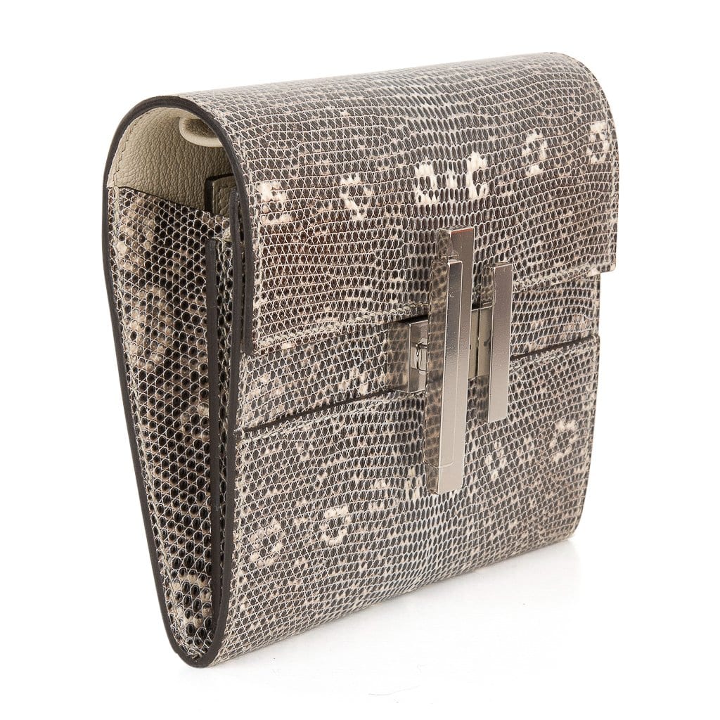 Hermès Cinhetic Mini Wallet Ombre Lizard Palladium