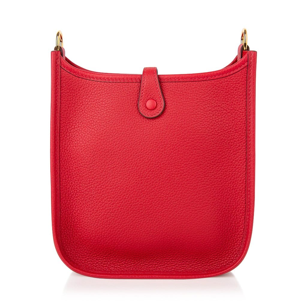 Hermes Evelyne TPM Bag Rouge Piment Taurillon Maurice Leather Gold