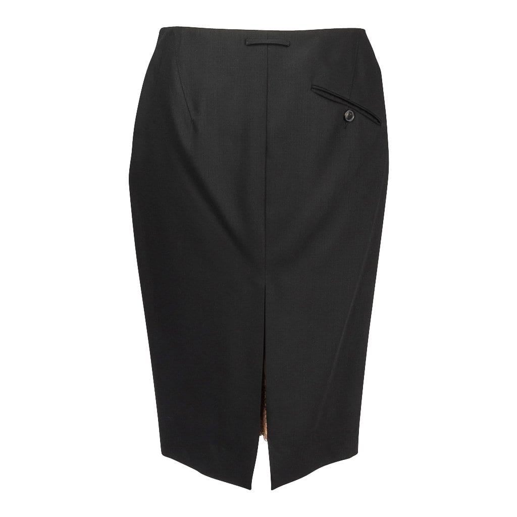 Jean Paul Gaultier Black Pencil Skirt – Lace Inset Vent