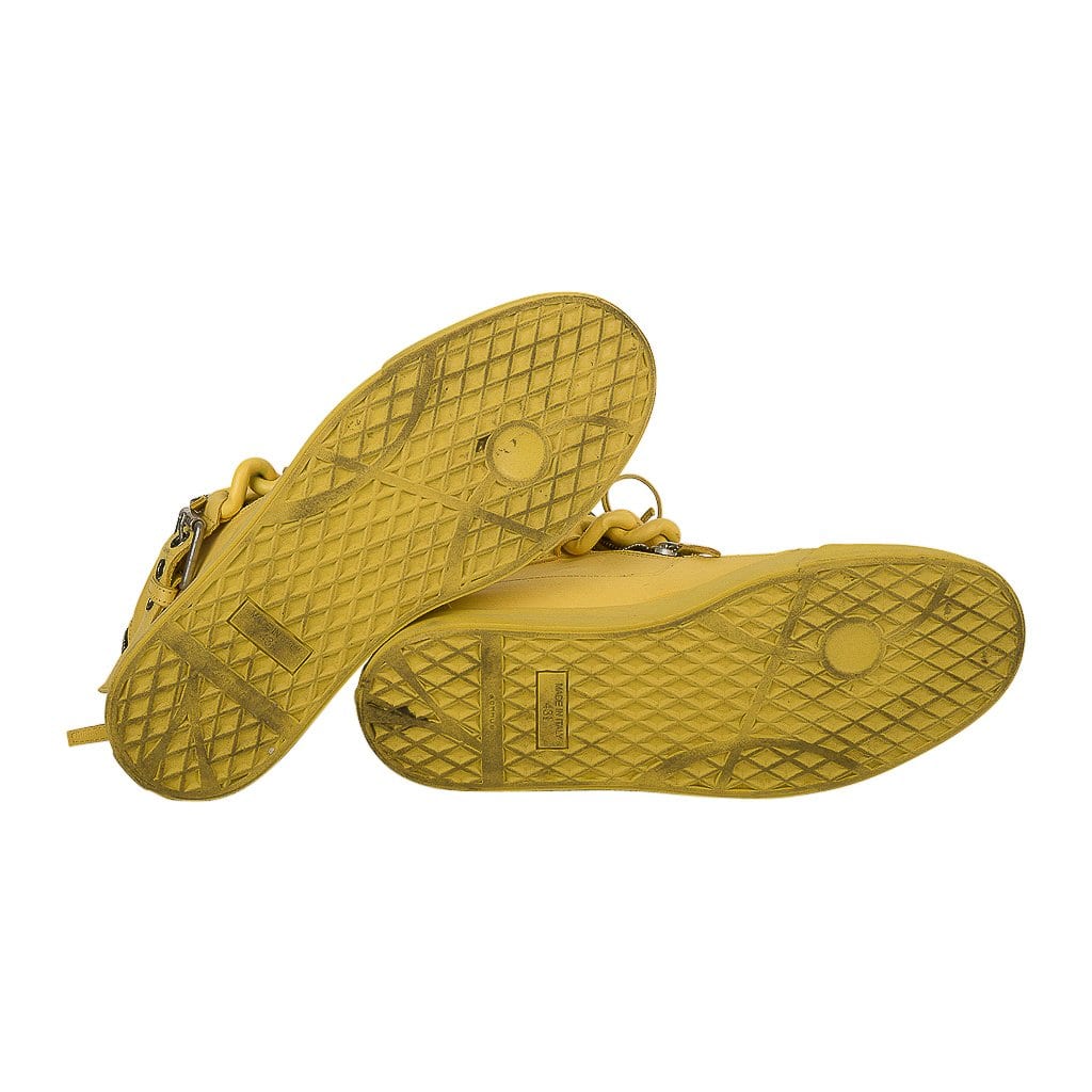 Giuseppe Zanotti Yellow Leather High Top Men's Sneakers 43.5